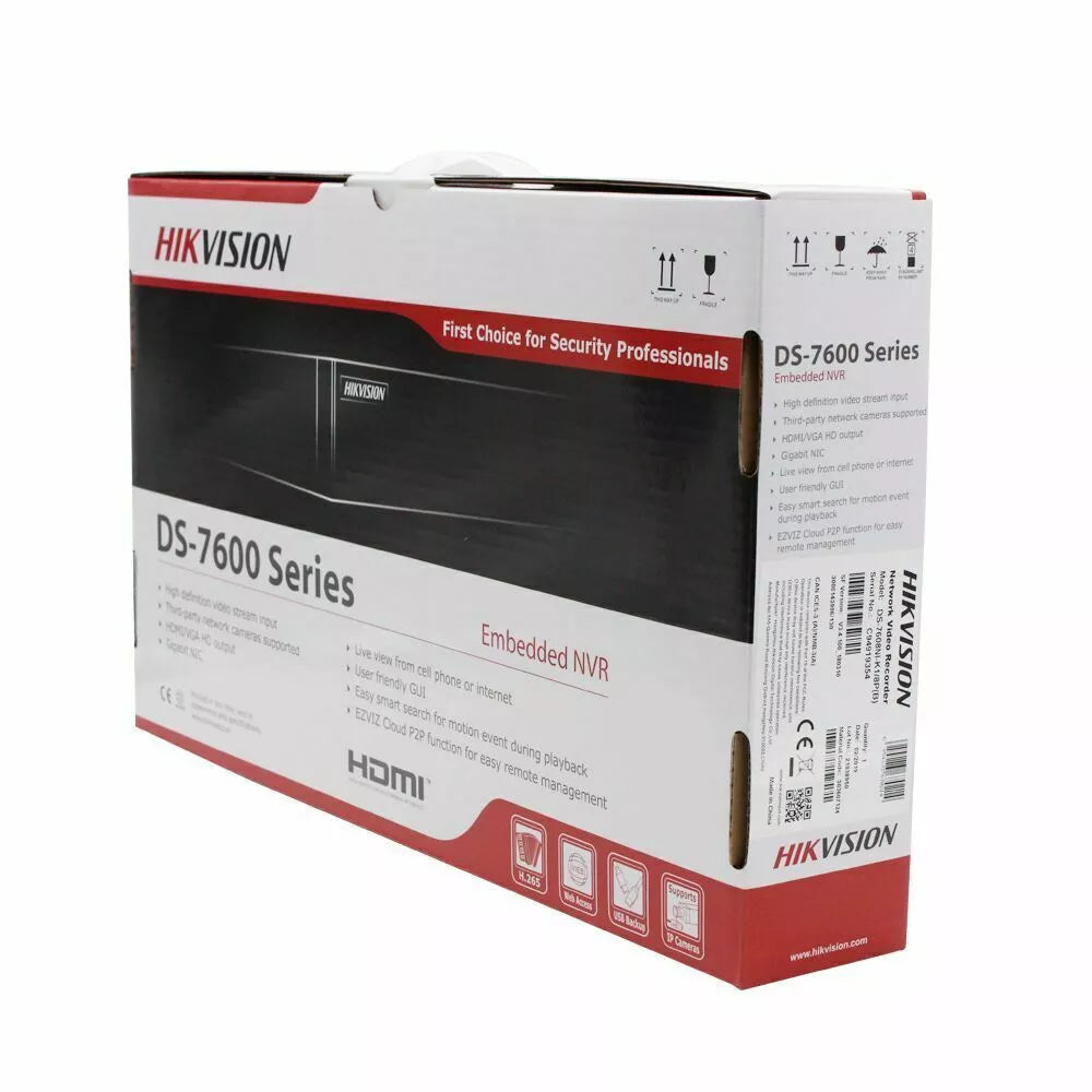 Hikvision 4CH 8MP IP CCTV Camera System PoE NVR 4K PColorVu 2 Way Audio