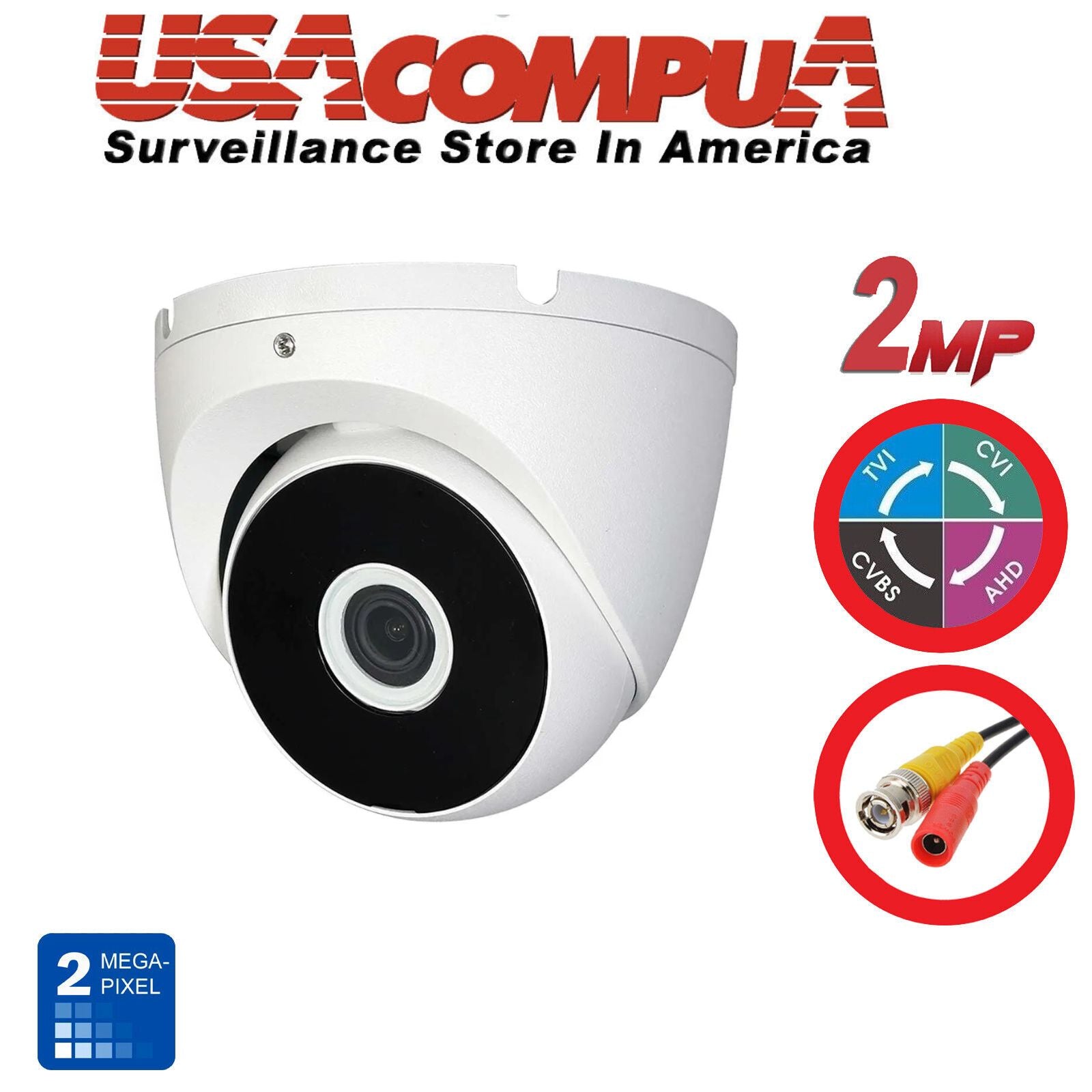 HCC3320M-IR/28-V2 2MP DOME CAMERA TVT, Q-SEE COMPATIBLE