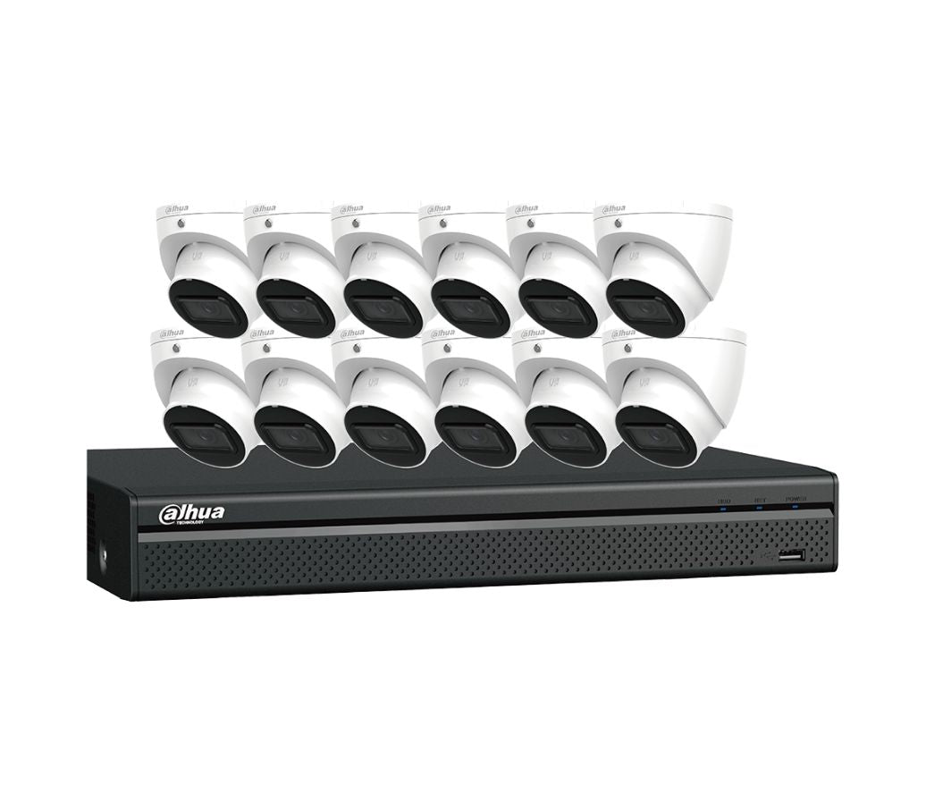N464L124A Dahua 16ch IP PoE Recorder w/ HDD 4MP E-VU Security System (12 s) The