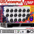 Hikvision 4K 16CH 12MP CCTV Security Camera System ColorVu W/Audio 2 Way Audio