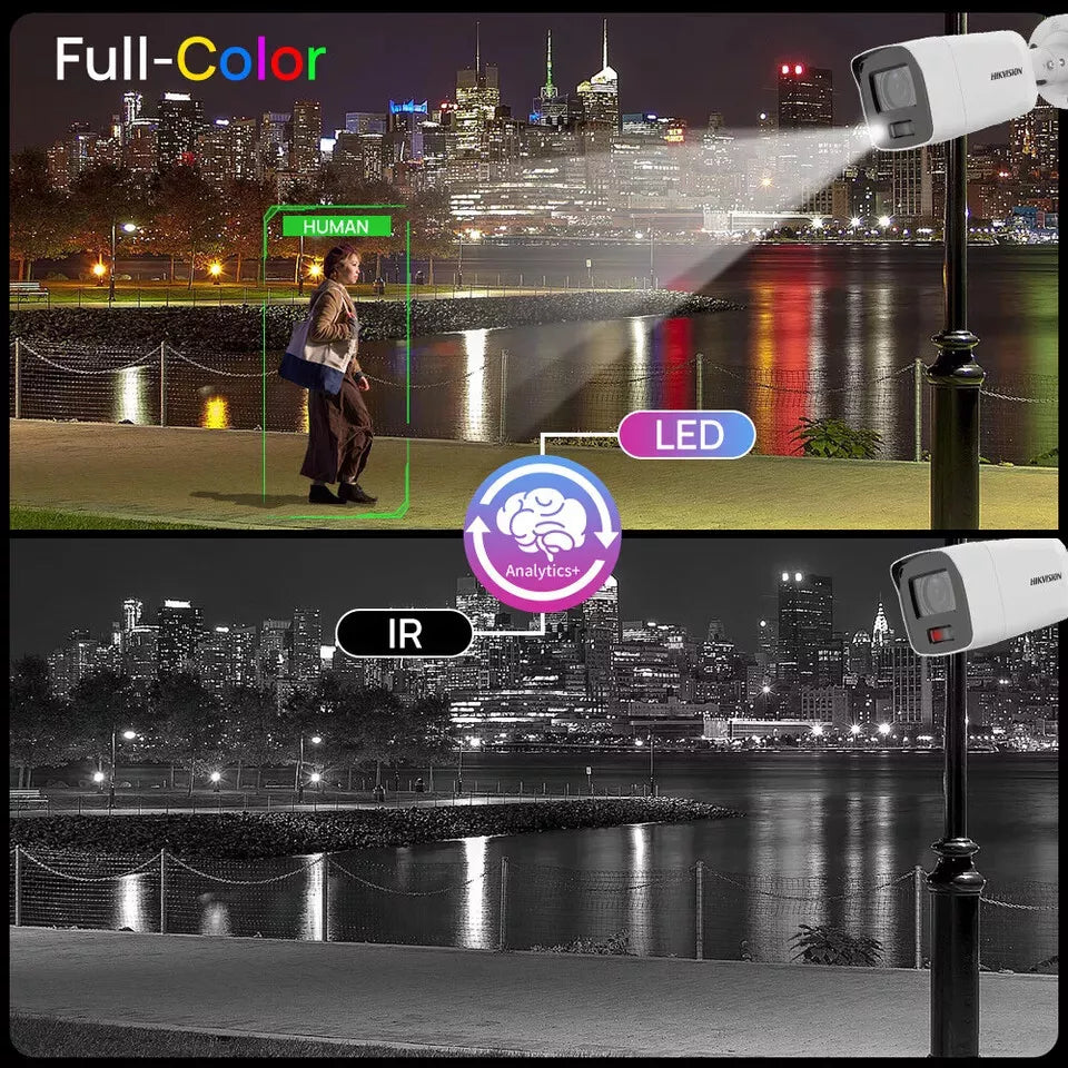 Hikvision AcuSense 8MP ColorVu Fixed Turret IP Camera Two Way Audio 16CH POE Lo