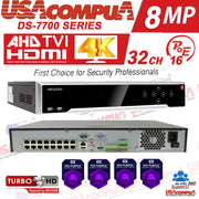 Hikvision DS-7732NI-K4/16p 4SATA (UP TO 32TB HDD ) H265+ 4K 32 CH NVR 16 PoE 8M