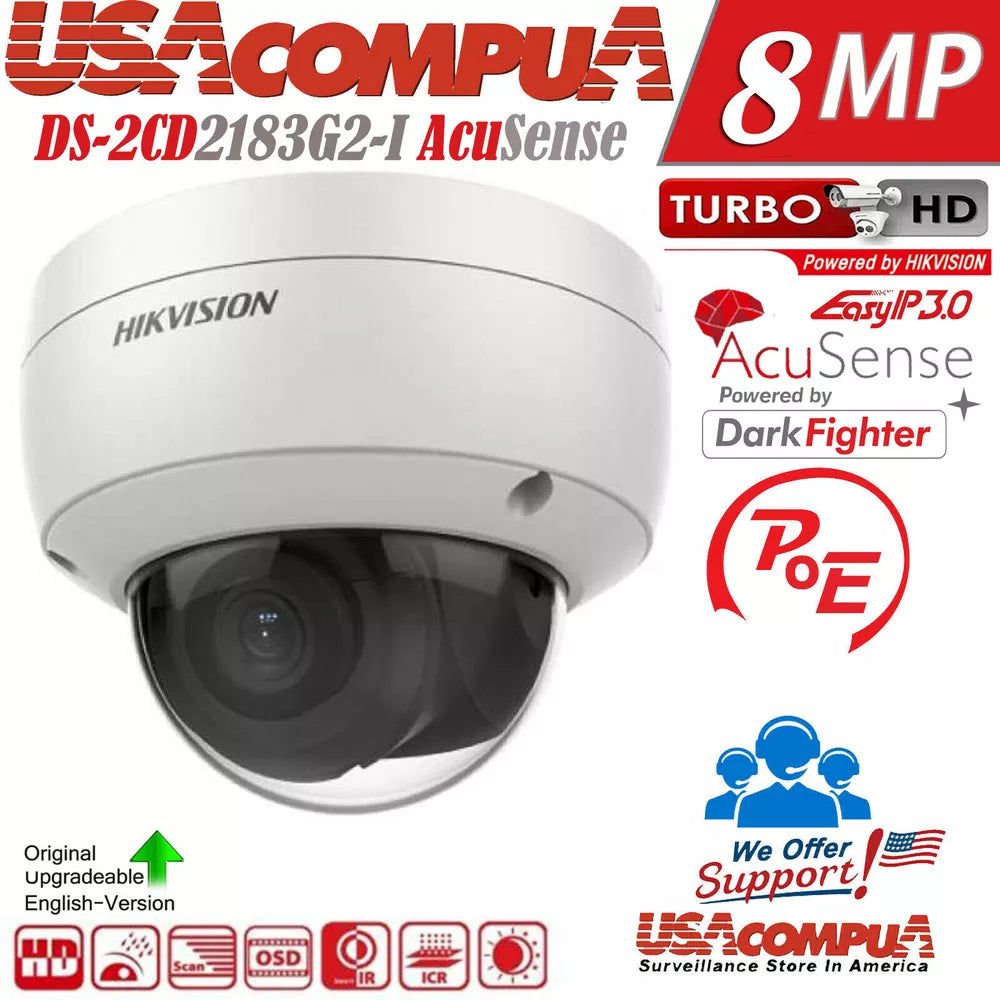 Hikvision 4K 16CH 12MP IP Security Camera System Domo DarkFigther 4TB