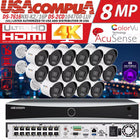 Hikvision 8MP 16CH NVR ColorVu IP Camera system DS-2CD1047G0-LUF W/Audio Lot