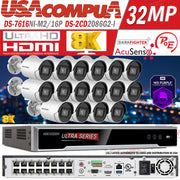 Hikvision 8K 16ch IP PoE Security System 4K AcuSense Mini Bullet 8