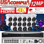 Hikvision 16CH 4K 8MP Colorvu IP Camera MIC Speaker PoE 12MP NVR CCTV System Lo
