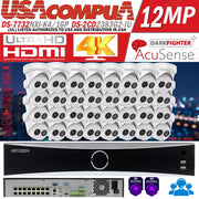 Hikvision 32CH 16POE NVR 4K 8MP Turret Security IP Camera System DarkFighter Lo