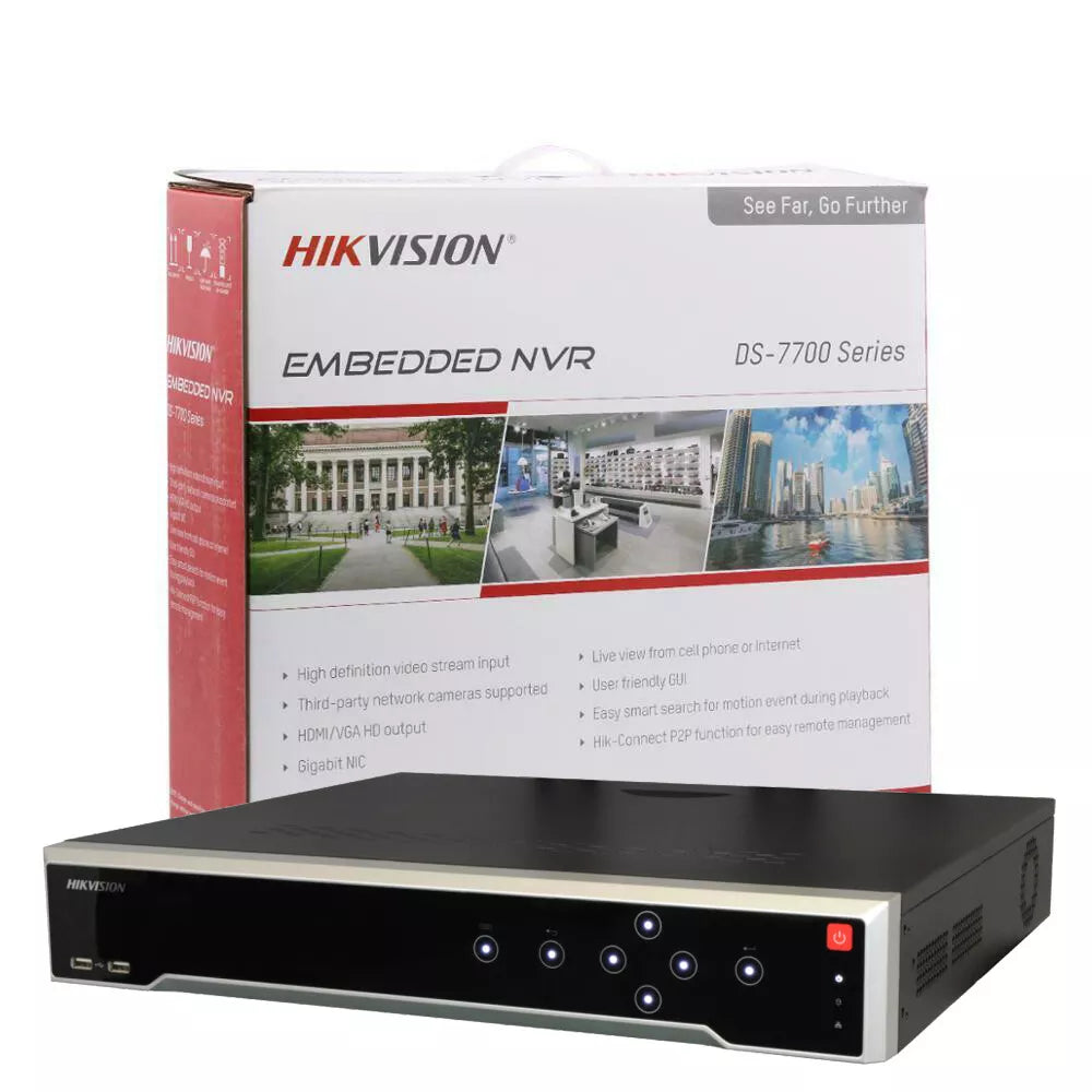 Hikvision 4K 32Ch 12Mp Cctv Ip Security Camera 24 Poe Turret Colorvu 2 Way Audi