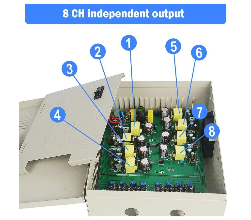 CP1208-16A-4K Hikvision || Accessory Power Supply 12V DC8 CH
