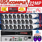 Hikvision 32CH NVR 8K 32MP 16POE Bullet 4MP Security Camera System W/Audio Lo