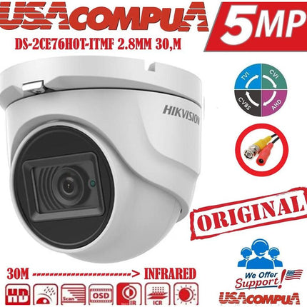 Hikvision DS-2CE76H0T-ITMFS 5MP Audio Dome Camera HDTVI 2.8mm Outdoor