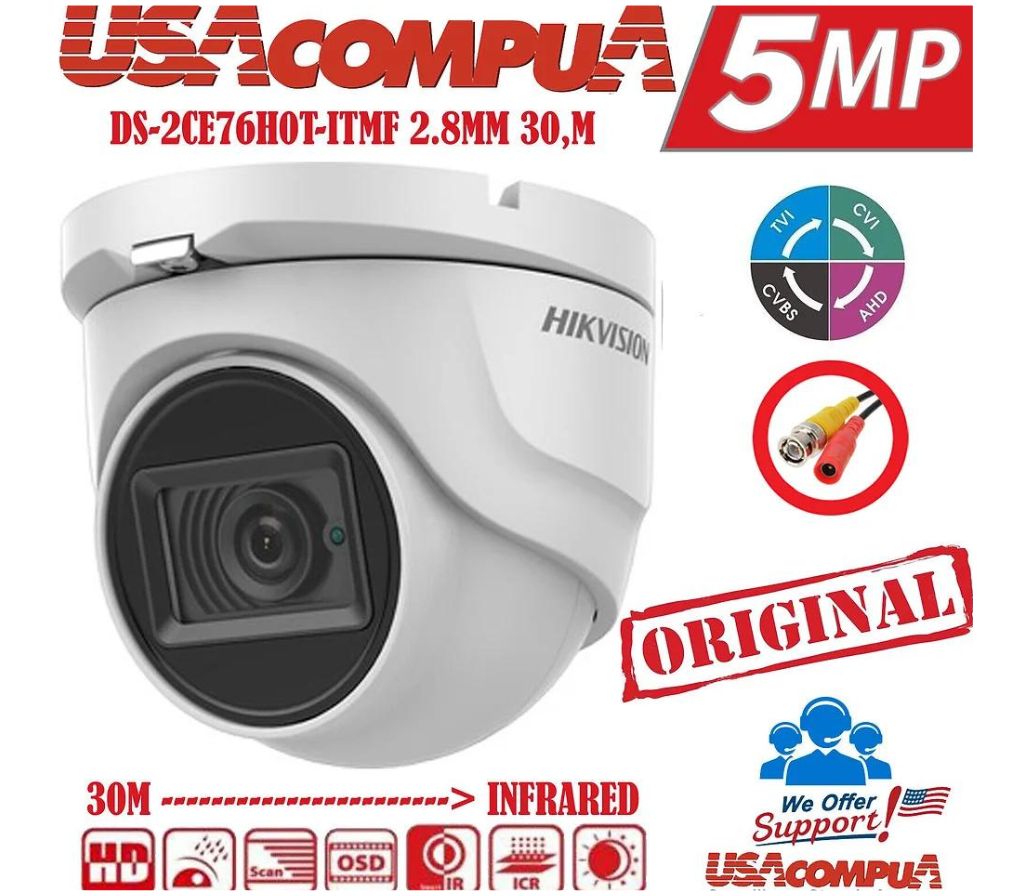 Hikvision DS-2CE76H0T-ITMFS 5MP Audio Dome Camera HDTVI 2.8mm Outdoor