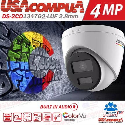 Hikvision 8K 32MP NVR 16CH CCTV Camera System DS-2CD1347G2-LUF 4MP Lot