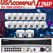 Hikvision 16Ch Cctv Security Camera System 4K Colorvu Panoramic Audio Alarm Lot