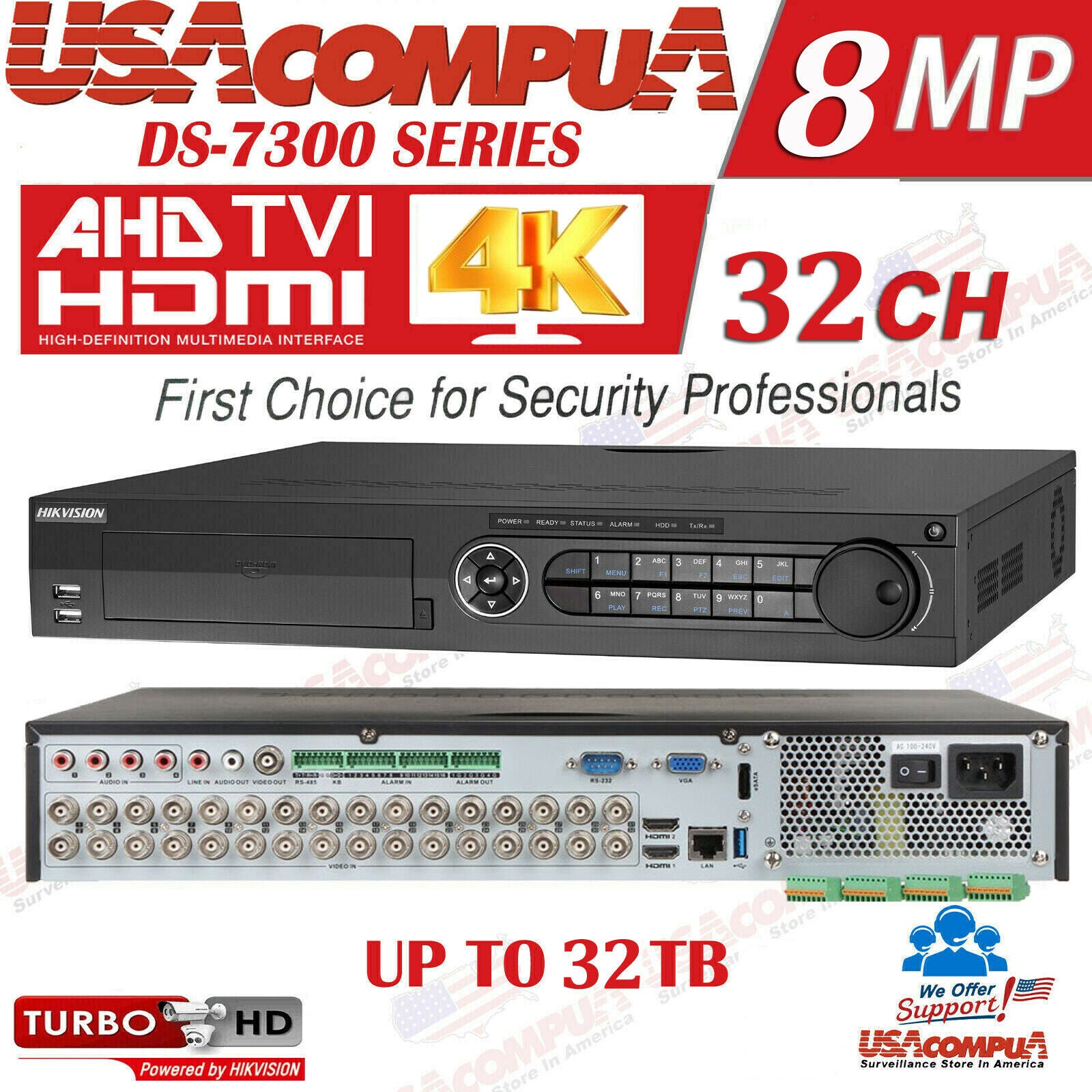 Hikvision 32 CH DVR 24 MINI DOME 8MP SECURITY SYSTEM KIT 16TB HARD DISK