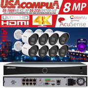 Hikvision 8CH 8PoE 4K AcuSense NVR CCTV System Kit 4MP IP Camera MIC POE Lot US