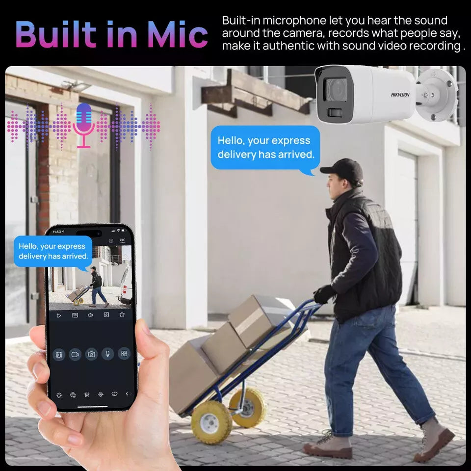 Hikvision 32CH NVR 32MP PoE Security Camera System 8MP Turret Two Way Audio Lo