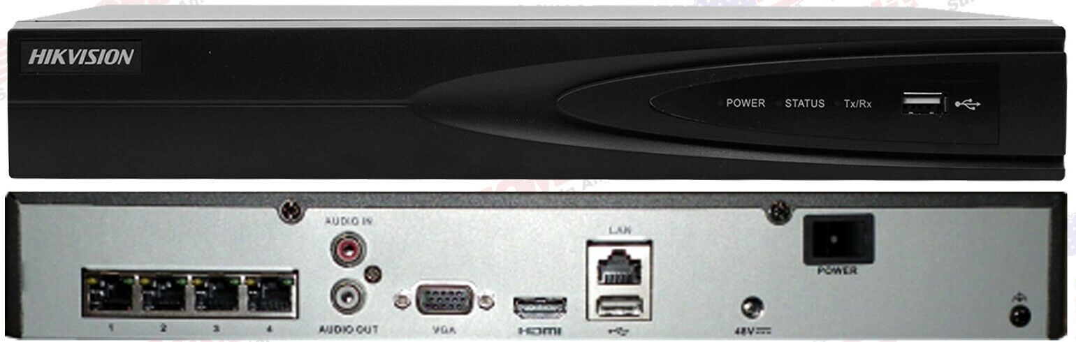 DS-7604NI-K1/4P H.265+ NETWORK VIDEO RECORDER HIKVISION 4CH 4K NVR OPTIONAL HDD