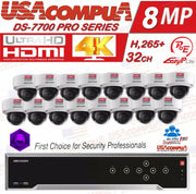 Hikvision 32Ch 8MP 16 Cameras KIT 4K 8MEGAPIXEL IP Camera H265+ 16TB WD PURPLE