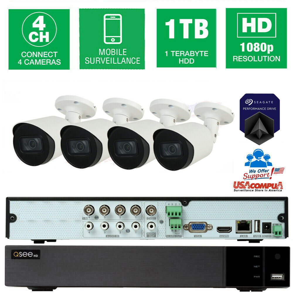 SUPERLIVEPLUSS 4-Channel 4-Camera 1080p Security System 1TB Hard Disk