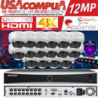 Hikvision 12MP 16CH DS-7616NXI-I2/16P 8MP DS-2CD2183G2-I IP camera system Lot