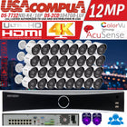 Hikvision 32CH 16POE NVR 4K Security IP Camera System 4MP Bullet Colorvu Lot