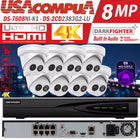 HIKVISION 4K 8MP DS-2CD2343G2-IU IP Camera System NVR 8CH DS-7608NI-K1/8P Lot D1