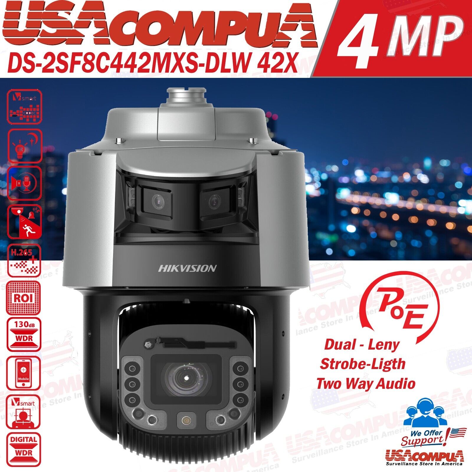 Hikvision DS-2SF8C442MXS-DLW 4MP TandemVu PTZ – Dual-Lens 42× Zoom, 300 m IR