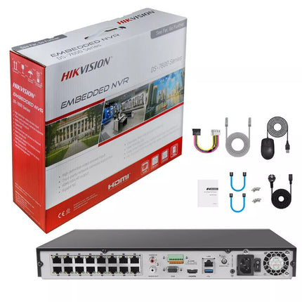 Hikvision 4K 16CH IP Camera System Home Security W/4MP Bullet ColorVu W/Audio