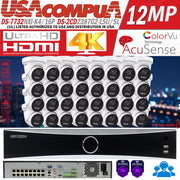 Hikvision 32CH 16POE NVR 8MP DS-2CD2387G2-LSU/SL IP Camera System ColorVu Lot D2