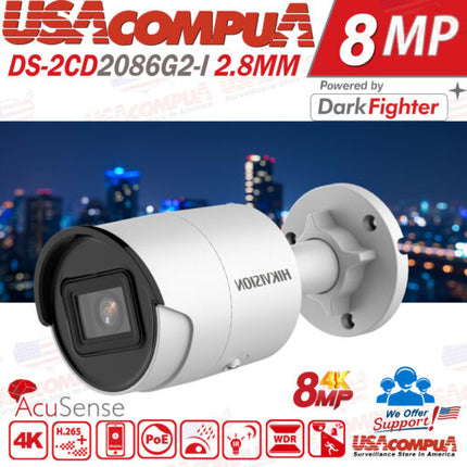Hikvision DS-2CD2086G2-I 4K 8MP POE DarkFighter AcuSense Camera 2.8/4MM