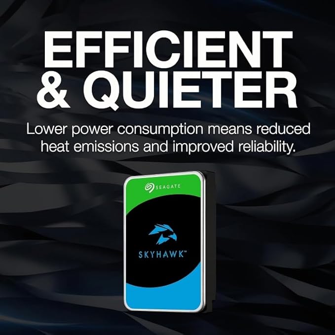 Seagate SkyHawk 4TB Surveillance HDD – 3.5″ SATA, 180 TB/yr, 3-Year Rescue