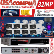 Hikvision 8K 8ch IP PoE Security System 8 MP Panoramic ColorVu Bullet
