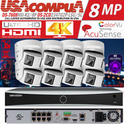 Hikvision 4K 8ch IP PoE Security System 8 MP Panoramic ColorVu Bullet