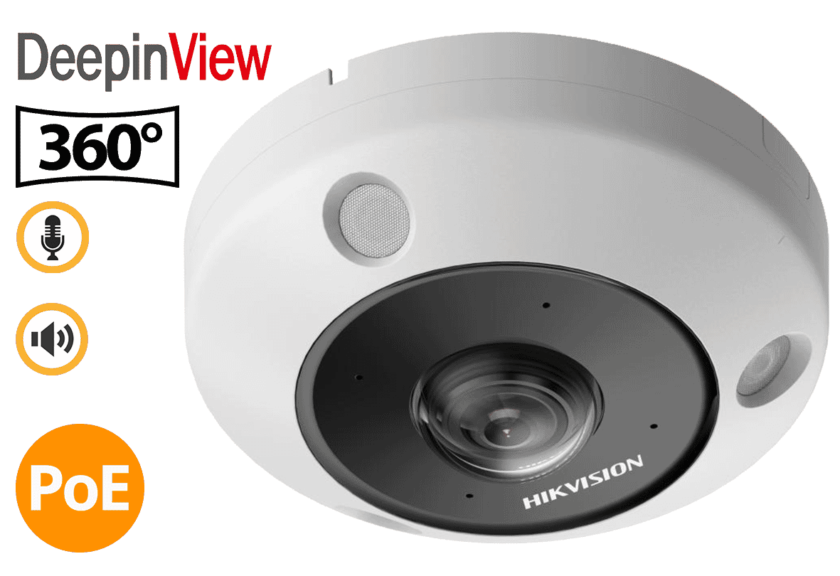 Hikvision DS-2CD6365G1-IVS 6MP DeepinView IR Fisheye Camera