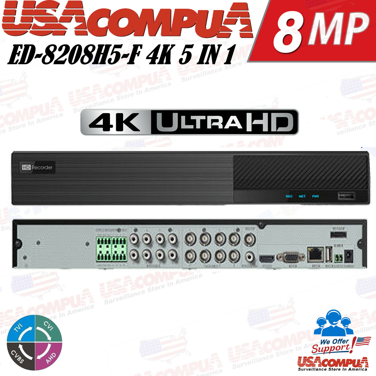 8 Channel 4K H.265 Titanium 8CH 5-IN-1 Hybrid DVR