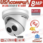 Hikvision 8MP POE DS-2CD2383G0-IU 4K Outdoor Turret IP Camera Build-in Mic 2.8MM