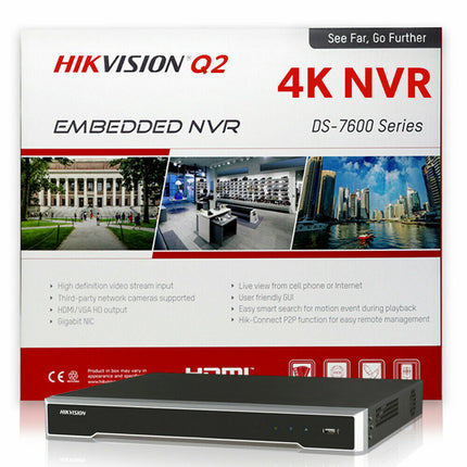Hikvision 16 Channel 4K 8MP PoE NVR (16)x2MP IP Dome Camera CCTV Security System