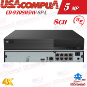 Titanium 8CH NVR ED9308H5NV-8P-L 5MP IPC HD / H.265/H.264 Dual Stream