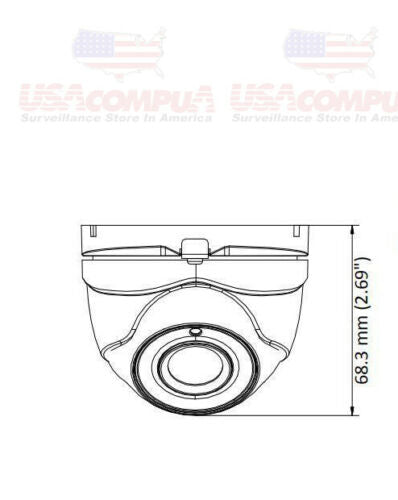 HIKVISION DS-2CE76U1T-ITMF 4K ANALOG TURBO HD EXIR 4-in-1 2.8 mm Lens MINI-DOME