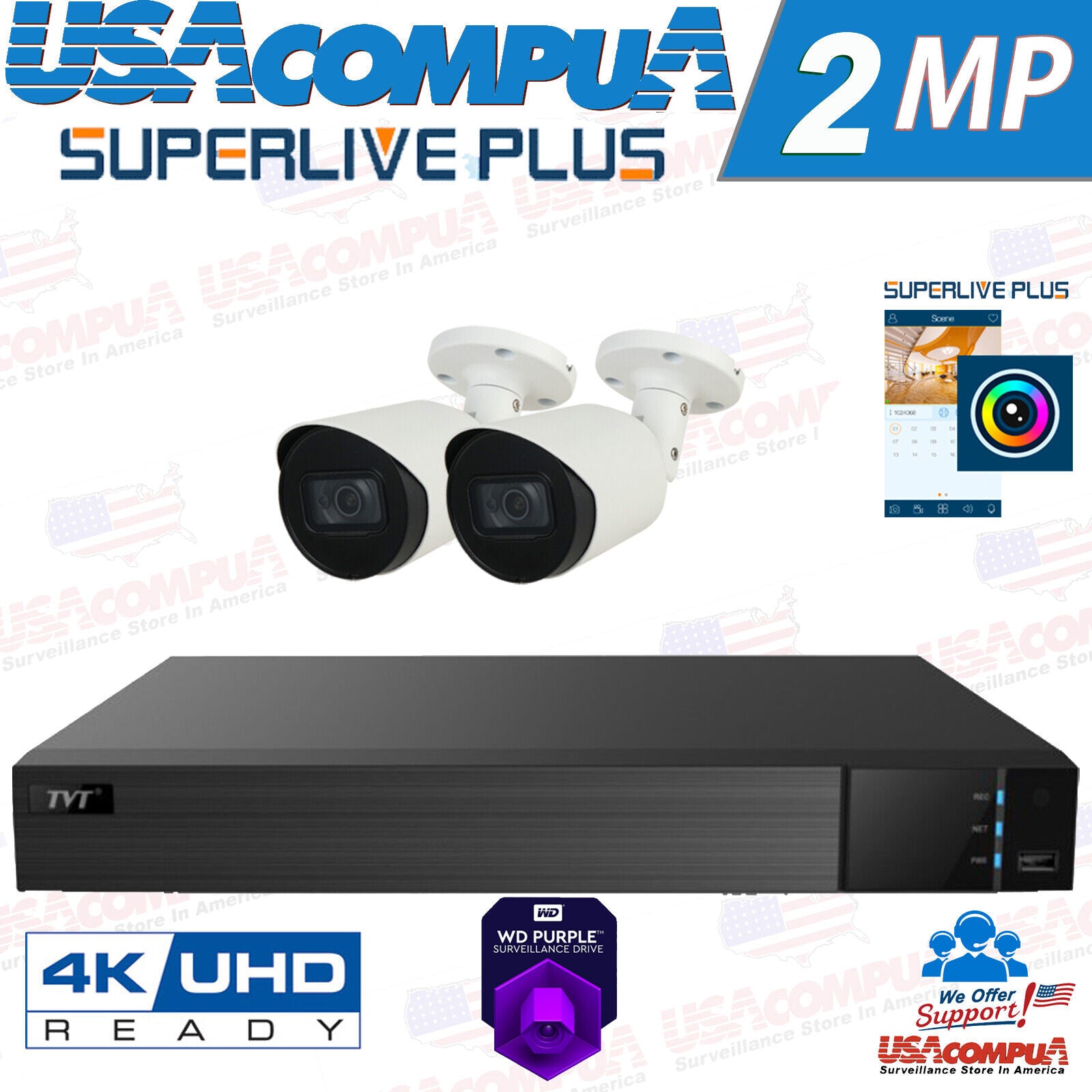 SUPERLIVEPLUSS 8 Channel 1080p Analog DVR Security Cameras System CCTV