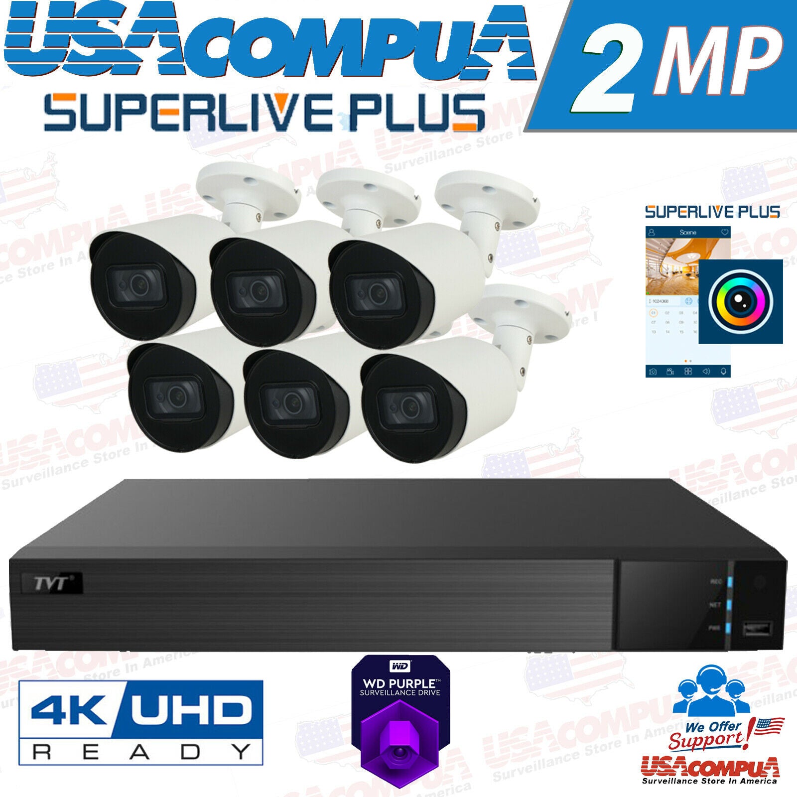 SUPERLIVEPLUSS 8 Channel 1080p Analog DVR Security Cameras System CCTV