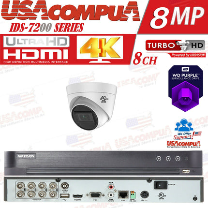 HIKVISION Security Camera System 4K CCTV Kit 8CH Turbo HD TURRET 8MP (2021)