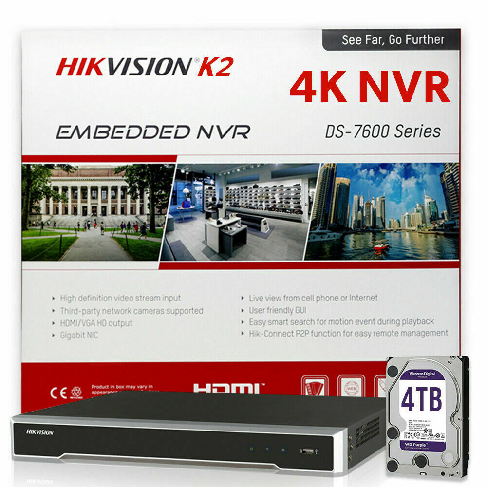 HIKVISION 4K SECURITY CCTV SYSTEM 8 CH CAMERAS MEGAPIXEL DARKFIGHTER 4TB