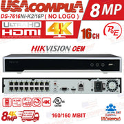 HIKVISION OEM NVR 16CH 16 POE 4K Channel security H.265 DS-7616NI-K2/16P (UL)