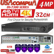 DS-7332HQHI-K4 Hikvision 32 CHANNEL DVR 32CH HIBRYD 4MP 8CH IP OPTIONAL HDD