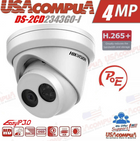 Hikvision 4MP IP Camera PoE IR Dome Turret DS-2CD2343G0-I H265+ WDR