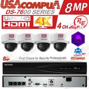HIKVISION 8MP IP/POE SYSTEM 4K UHD 4CH NVR DS-2CD2183G2-IS & DS-7604NI-K1/