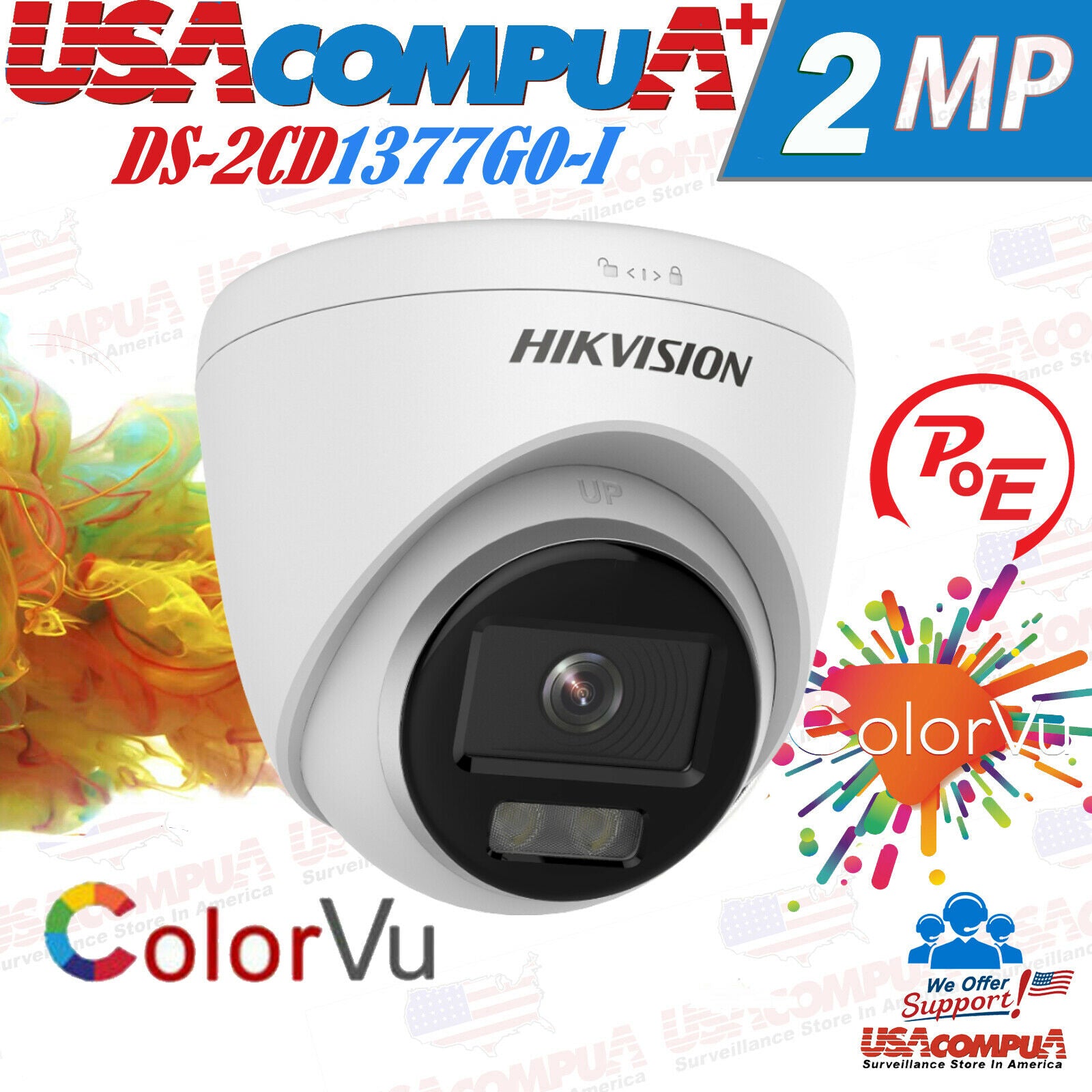 Hikvision 4K 16CH CCTV Security Camera System KIT 2MP Turret HD ColorVu