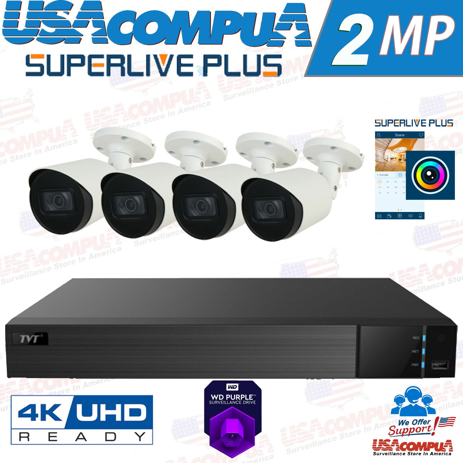 SUPERLIVEPLUSS 8 Channel 1080p Analog DVR Security Cameras System CCTV